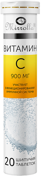 Изображение Комплекс витаминный Миролла витамин С 900 Миролла к/у, 20 шт