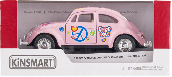 Изображение Машина 1:32 Кинсмарт фольксваген жук цветочный Кинтой Дайкаст к/у, 1 шт