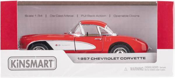 Изображение Машина 1:34 Кинсмарт шевроле корвет 1957 Кинтой Дайкаст к/у, 1 шт