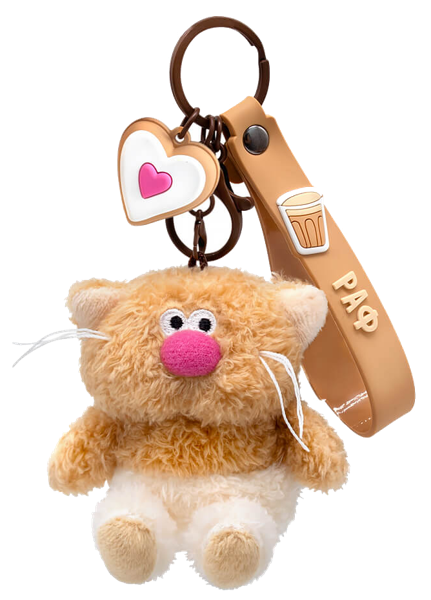 Изображение Брелок для ключей Будибаса кофейные коты раф валентинка Джи энд Би , 1 шт