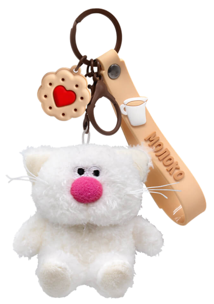 Изображение Брелок для ключей Будибаса кофейные коты молоко валентинка Джи энд Би , 1 шт