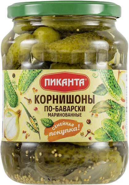 Изображение Корнишоны маринованные Пиканта по-баварски Вкусный продукт с/б, 700 г