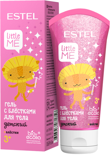 Изображение Гель для тела детский Эстель литтл ми с блёстками Юникосметик п/у, 60 мл