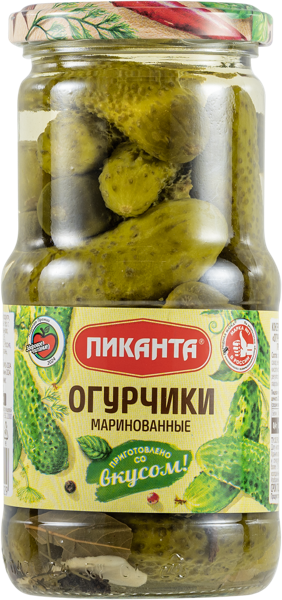 Изображение Огурцы маринованные Пиканта Вкусный продукт с/б, 460 г