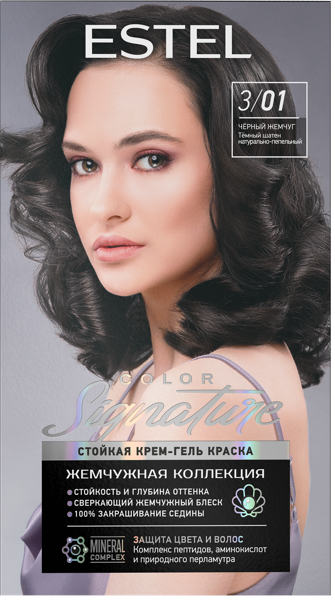 Изображение Краска для волос Эстель колор сигниче черный жемчуг №3/01 Юникосметик к/у, 1 шт
