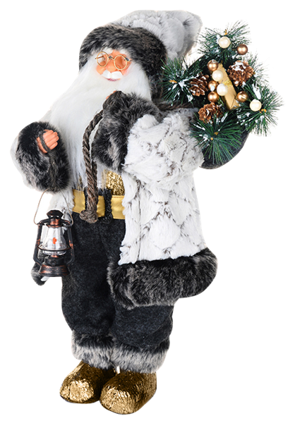 Изображение Дед мороз 45см Макси тойз в белой шубе с фонариком Макси Тойз , 1 шт