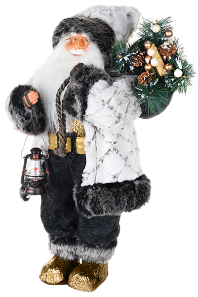 Изображение Дед мороз 30см Макси тойз в белой шубе с фонариком Макси Тойз , 1 шт