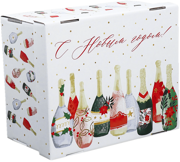 Изображение Коробка 31,2*25,6*16см подарочная Дарите счастье шампанское складная Элефант м/у, 1 шт