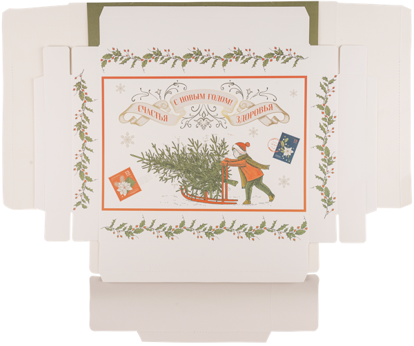 Изображение Коробка 30*20*9см подарочная Дарите счастье ретро складная Темп м/у, 1 шт