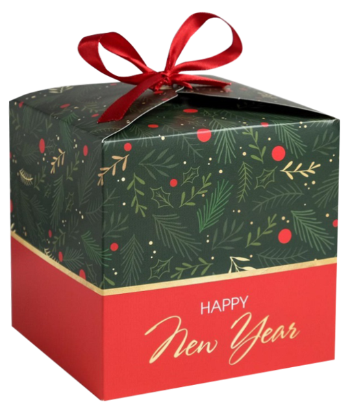 Изображение Коробка 12*12*12см подарочная Дарите счастье тепла и уюта складная Иу Йоуда Импорт м/у, 1 шт