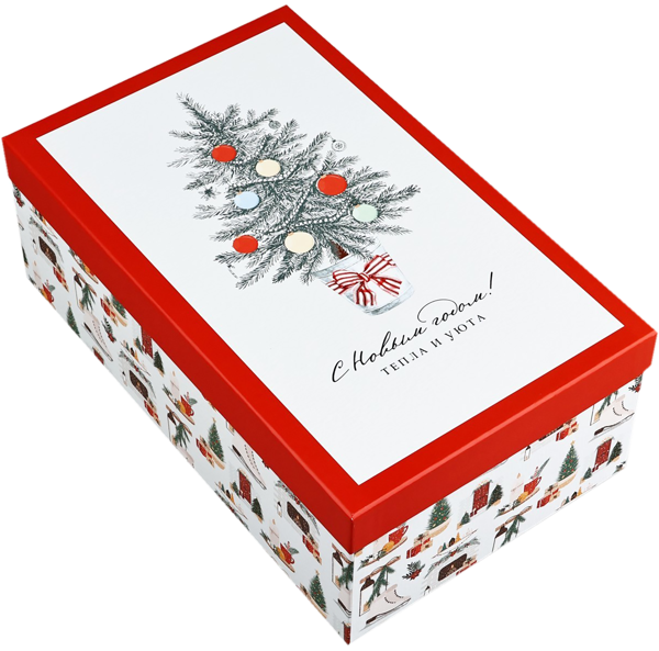Изображение Коробка 32,5*20*12,5см подарочная Дарите счастье уютного нового года Щербинская типография м/у, 1 шт