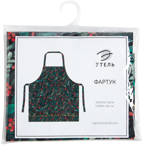 Изображение Фартук 60*70см для кухни Этель винтер берри зеленая ИП Симановский Е.А. м/у, 1 шт
