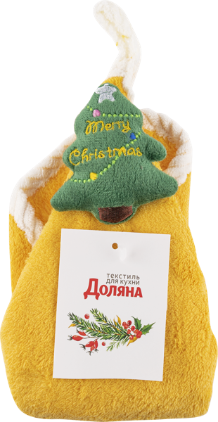 Изображение Полотенце 30*30см для кухни Доляна елочка желтое ИП Симановский Е.А. , 1 шт