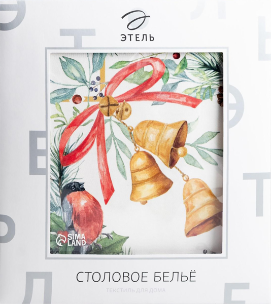 Изображение Скатерть 150см Этель кристмас белс кремовая ИП Симановский Е.А. к/у, 1 шт
