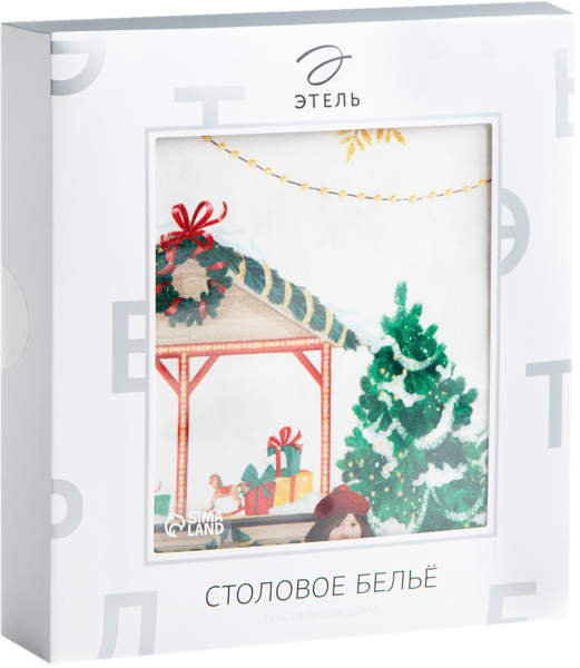 Изображение Скатерть 150*110см Этель новогодняя ярмарка красна ИП Симановский Е.А. к/у, 1 шт