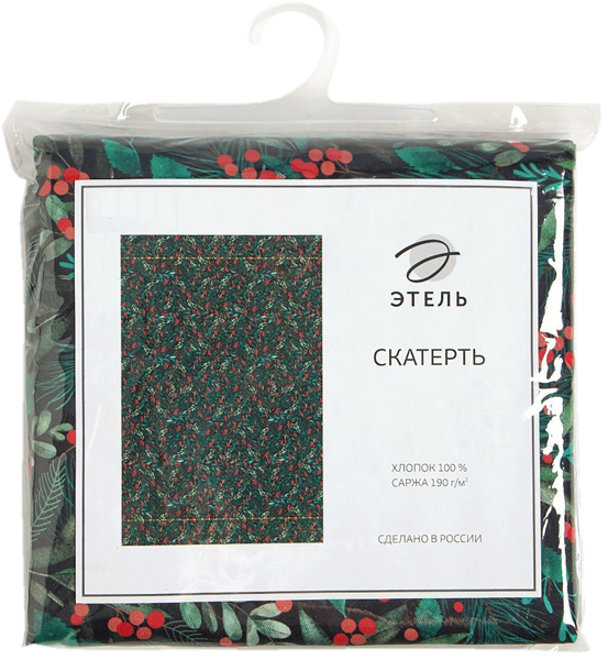 Изображение Скатерть 144*110см Этель винтер берри зеленая ИП Симановский Е.А. м/у, 1 шт