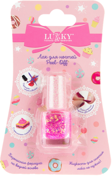 Изображение Лак для ногтей Лакки пил офф малиновый перламутр 5мл Лакки к/у, 1 шт