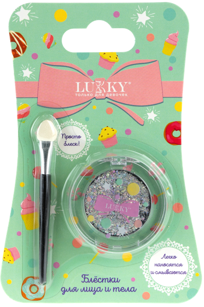 Изображение Блёстки для тела детские Лакки серебрянные 1г 1Той к/у, 1 шт