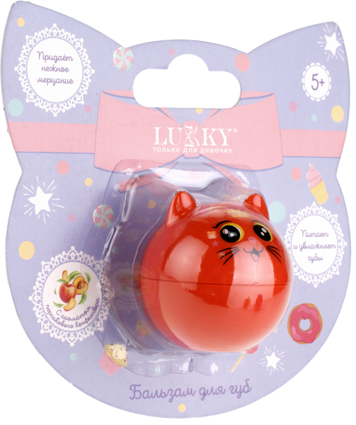 Изображение Бальзам для губ детский Лакки котенок персик 10г 1Той к/у, 1 шт