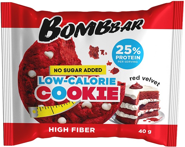 Изображение Печенье протеиновое Бомббар красный бархат Фитнес Фуд м/у, 40 г