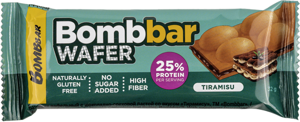Изображение Вафли протеиновые Бомббар тирамису Фитнес Фуд м/у, 32 г
