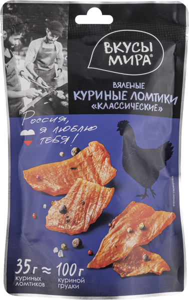 Изображение Снэк куриные ломтики Вкусы мира классические Снэк Тайм м/у, 35 г