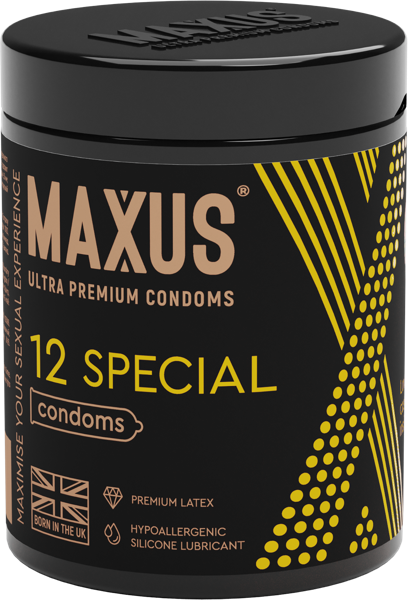 Изображение Презервативы с кейсом Максус спешл икс идишн ФармЛайн ж/б, 12 шт