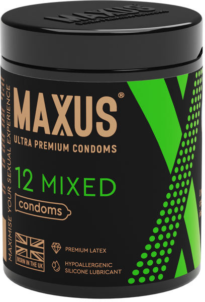 Изображение Презервативы с кейсом Максус миксед икс идишн ФармЛайн ж/б, 12 шт