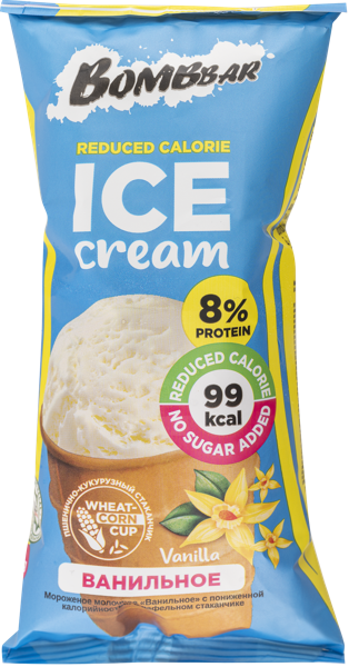 Изображение Мороженое в ваф.стакане Бомббар ванильное протеин Фитнес Фуд м/у, 80 г