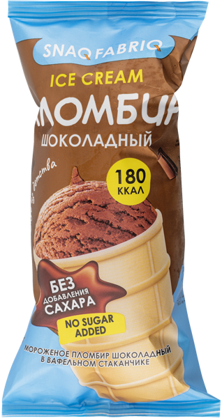 Изображение Мороженое шоколадный б/с Снэк фабрик пломбир в ваф. стакан. Фитнес Фуд м/у, 80 г
