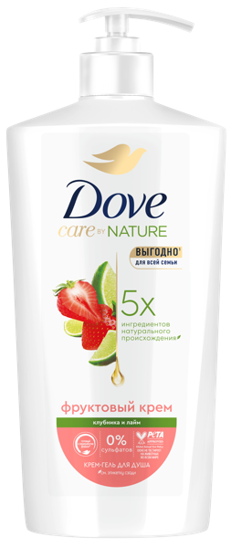 Изображение Гель-крем для душа Дав клубника и лайм Юнилевер п/у, 610 мл