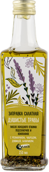 Изображение Масло подсолнечное конопляное Валиса душистые травы Росинка с/б, 250 мл