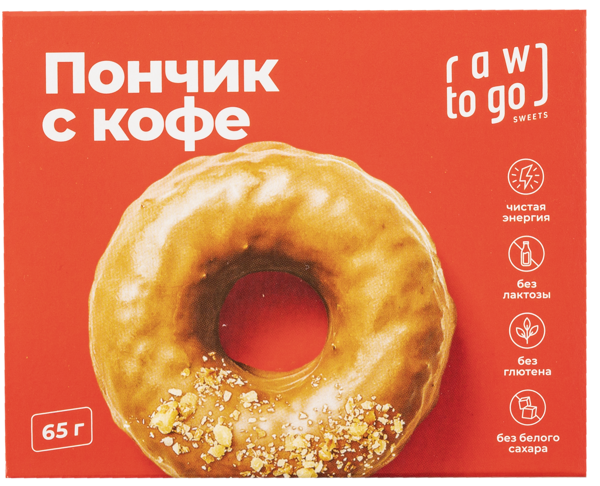 Изображение Пончик Рав ту гоу с кофе Ду ит кор, 65 г