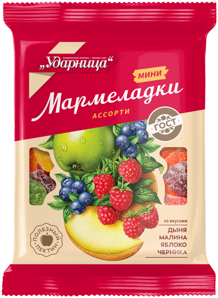 Изображение Мармелад Ударница яблоко малина черника Ударница м/у, 275 г