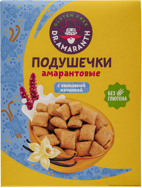 Изображение Готовый завтрак Др. Амарант без глютена подушечки ваниль Ди энд Ди кор, 180 г