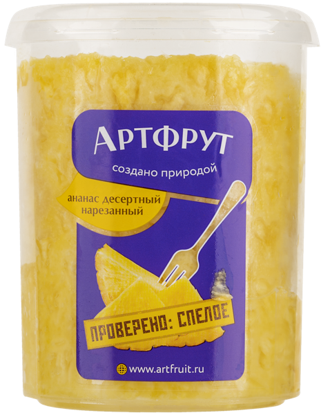 Изображение Плод свежий Артфрут ананас нарезанный палочки  пл/ведро, 500 г