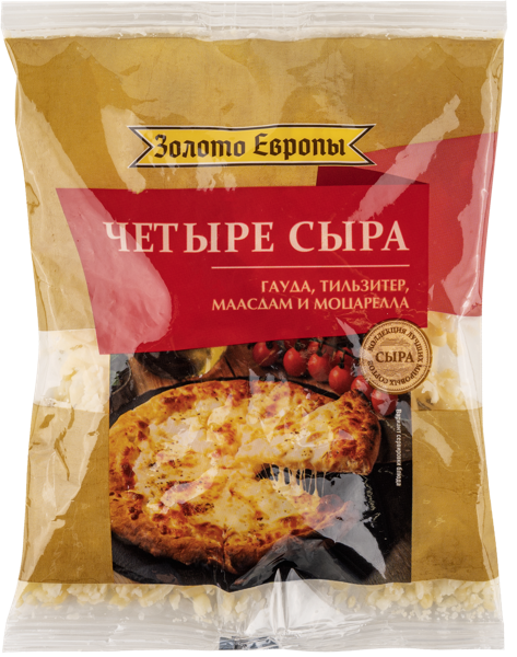 Изображение Сыр тертый Золото Европы четыре сыра Невские сыры м/у, 150 г