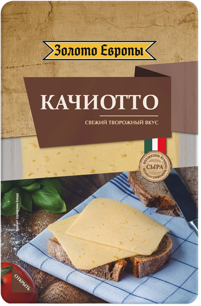 Изображение Сыр 50% нарезка Золото Европы Качиотто Невские сыры м/у, 125 г