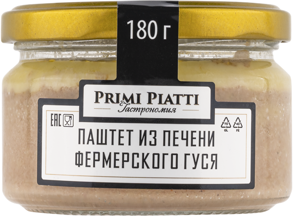 Изображение Паштет Прими Пьятти из печени фермерского гус Шнейдерман Е.Е. ИП с/б, 180 г