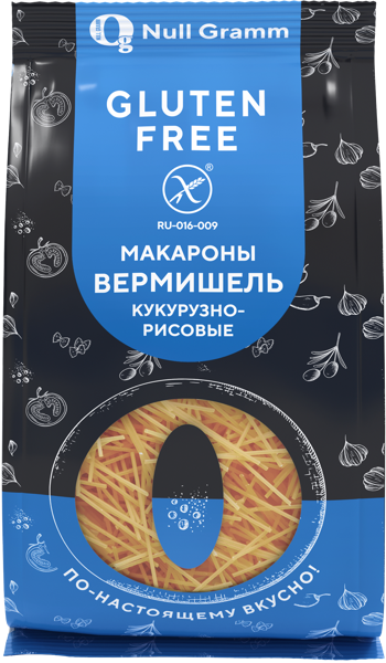Изображение Макароны кукурузно-рисовые Ноль грамм вермишель без глютена ПКДДП м/у, 300 г