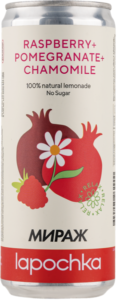 Изображение Напиток газ Лапочка Гранат Малина Ромашка Островица ж/б, 0,33 л
