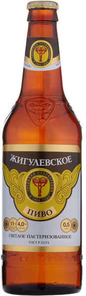 Изображение Пиво светлое Лагер 4,0% Советское ГОСТ жигулевское Лысковский ПЗ с/б, 0,5 л