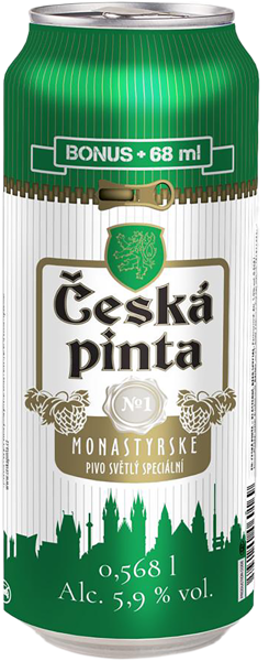 Изображение Пиво светлое Лагер 5,9% Чешска Пинта Монастырске Чешска Пинта ж/б, 0,568 л