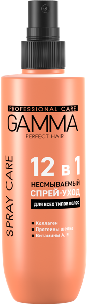 Изображение Спрей для всех типов волос Гамма несмываемый 12в1 Свобода п/у, 190 мл