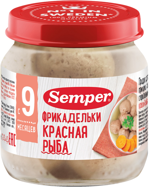 Изображение Фрикадельки с 9 мес Сэмпер красная рыба Амеко-Калининград с/б, 100 г