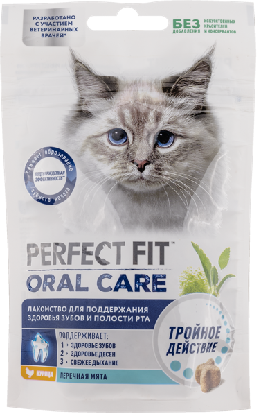 Изображение Лакомство для кошек Перфект Фит орал кея курица мята Марс м/у, 50 г