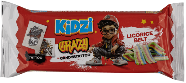 Изображение Мармелад ремешки Кидзи с тату Пакель м/у, 9 г