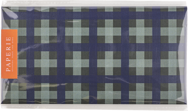 Изображение Конверт для денег Папери клетка сине-зеленый Борус м/у, 1 шт