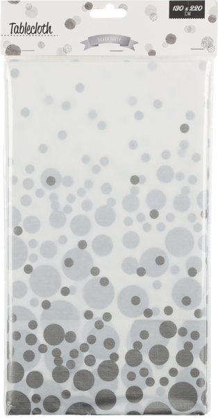 Изображение Скатерть 130*220см белая Купман серебристые конфетти Купман Интернэшнл м/у, 1 шт
