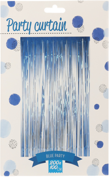 Изображение Штора 200*100см для фотозоны Купман дождик синяя Купман Интернэшнл м/у, 1 шт